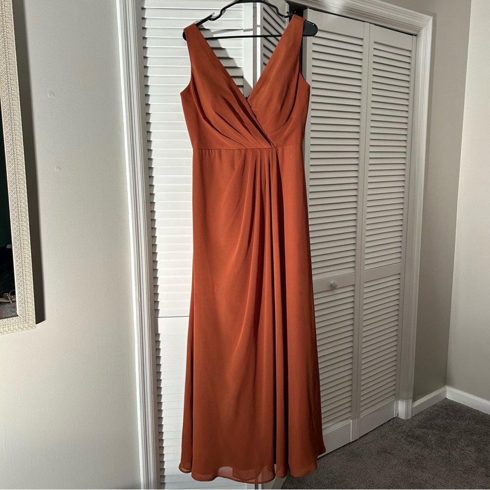 Revelry Bridesmaid Dress in Rust Orange